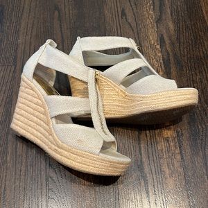 Michael Kors Wedge Zipper Sandals Size 8